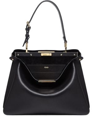 Fendi Peekaboo Soft Medium Tote Bag - Black