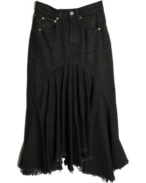 Vetements Denim Midi Skirt - Black
