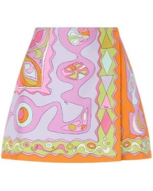 PUCCI Minimalist Printed Silk Mini-Skirt - Pink