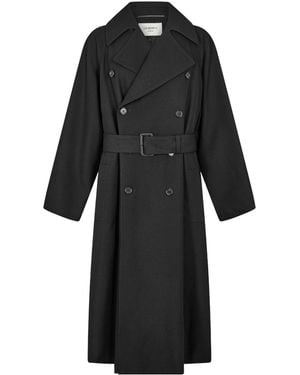 Saint Laurent Long Trench Coat - Black