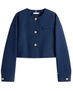 Tommy Hilfiger Cropped Welt-Pocket Jacket - Blue