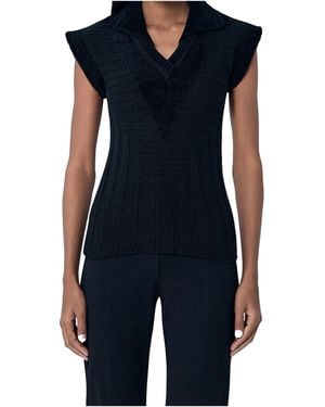Kiko Kostadinov Quimby Sleeveless Knitted Polo Vest - Blue
