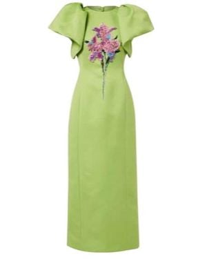 Leo Lucinda Sequined Crêpe Satin Cocktail Dress - Green