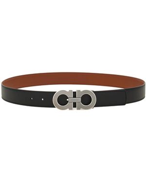 Ferragamo Ferragamo Reversible And Adjustable Gancini Belt - White