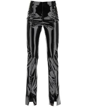 MSGM High-Shine Fitted Trousers - Black