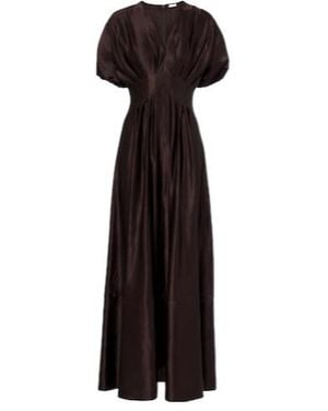 JOSEPH Nova Pleated Linen And Silk Maxi Dress - Black