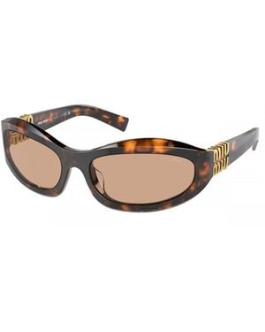 Miu Miu Eyewear Oval-Frame Sunglasses - White