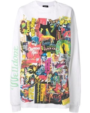 we11done Graphic-Print Long-Sleeve T-Shirt - White