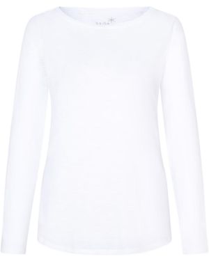 Juvia Boat Neck Long Sleeve T-Shirt - White