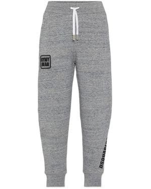 DSquared² Gym Dean Drawstring Logo Tack Pants - Gray