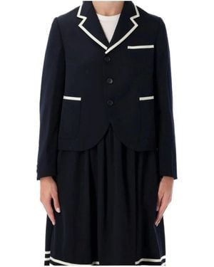 Comme des Garçons Piped-Trim Jacket - Black