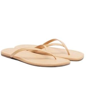 STAUD Freja Leather Thong Sandals - Natural