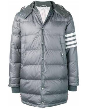 Thom Browne Striped Padded Hooded Jacket - Grey