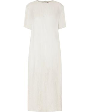KHAITE Webber Crinkled-Voile Midi Dress - White