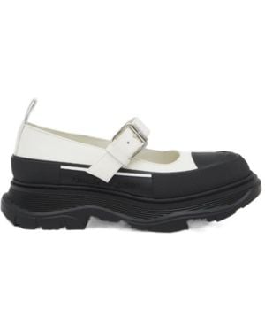 McQueen 45Mm Buckle-Strap Leather Court Shoes - Black