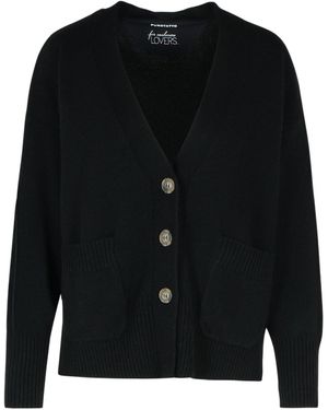 Purotatto Long-Sleeved Knitted Cardigan - Black