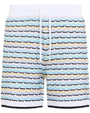 CASABLANCA Tuck Stitch Knit Shorts - Blue