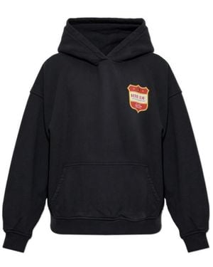 Rhude Logo-Print Hoodie - Blue