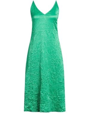 Ganni Crinkled Slip Dress - Green
