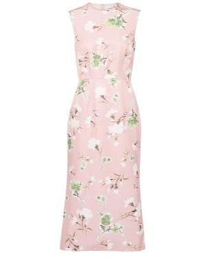 Erdem Floral Cotton-Blend Faille Midi Dress - Pink