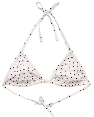 By Malene Birger Polka-Dot Tie Bikini Top - White
