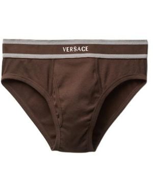 Versace Ribbed Jersey Briefs - Brown