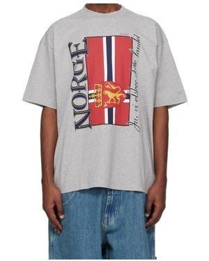 Vetements Norway Tourist Crew Neck T-Shirt - Grey