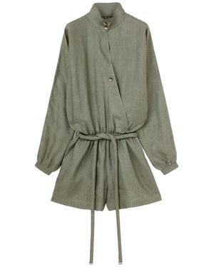 Loro Piana Rose Long-Sleeved Jumpsuit - Green