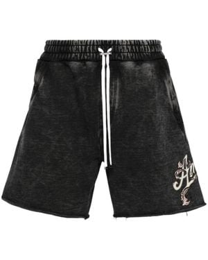 Amiri Filigree Cotton Track Shorts - Black