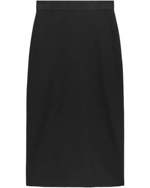 MSGM High-Waist Logo-Jacquard Midi Skirt - Black