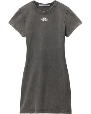 Alexander Wang T By Blade Logo-Embossed Minidress - Grey