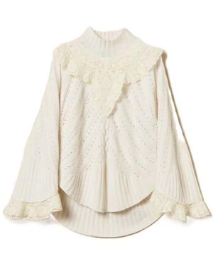 Twinset Crochet-Panel Jumper - Natural