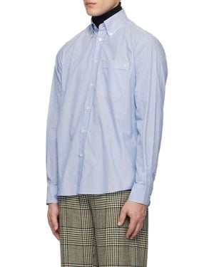 Valentino Striped Button-Up Shirt - Blue