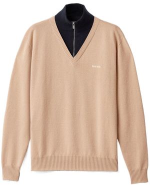 Miu Miu Cashmere Turtleneck Jumper - Natural