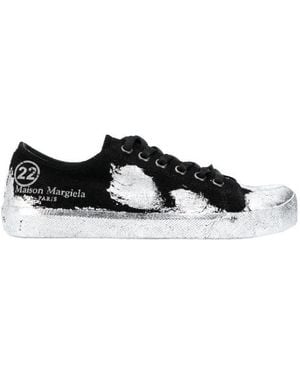 Maison Margiela Tabi Paint-Effect Trainers - Black