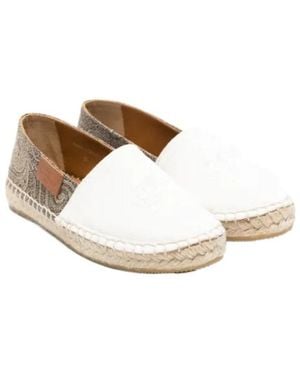 Etro Paisley Pattern Logo Loafers - White