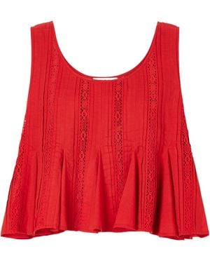 Sea Lightweight Cotton Tank Top - Red