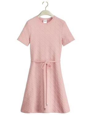 Dior Short Flared Cannage Dress - Pink