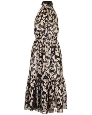 Saint Laurent Halter Neck Midi Dress - White