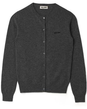Miu Miu Cashmere Knit Cardigan - Grey