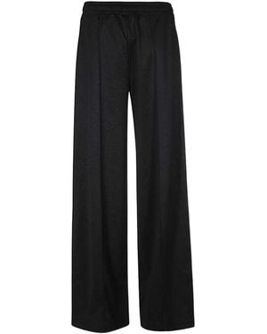 Reebok Wide-Leg Pleated Track Trousers - Black