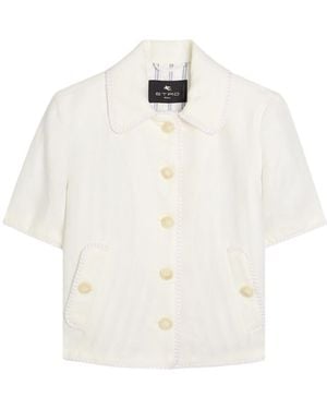 Etro Embroidered Linen Jacket - White