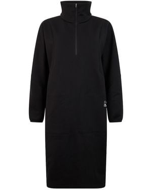 Herno Quarter-Zip Long-Sleeve Midi Dress - Black