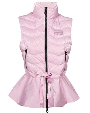 Duvetica Peplum-Hem Quilted Down Vest - Pink