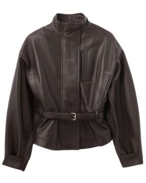 Jacquemus Belted Stand-Collar Coat - Gray