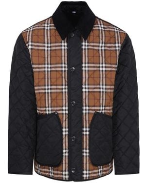 Burberry Checked Paneled Jacket - Black