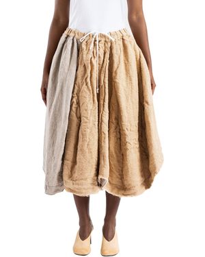 Comme des Garçons Elastic Waist Midi Skirt - Natural