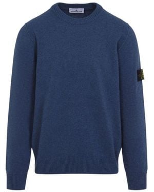 Stone Island Long-Sleeved Knitted Pullover - Blue