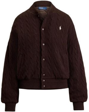 Polo Ralph Lauren Ralph Lauren Cable-Knit Bomber Jacket - Brown