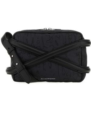 McQueen The Harness Logo-Printed Zipped Camera Bag - Grey